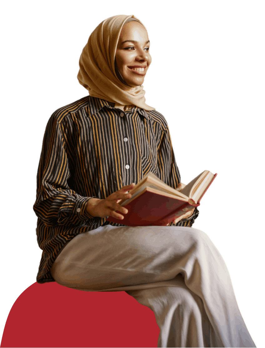 Student sitting cambridge muslim college